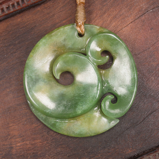 NZ Greenstone Medium Koru Pendant (BP333) Flower Jade Pounamu