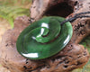 Koru carved from Rimu Pounamu - NZ Greenstone
