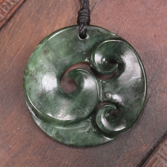 Koru carved from Kawakawa Pounamu - NZ Greenstone