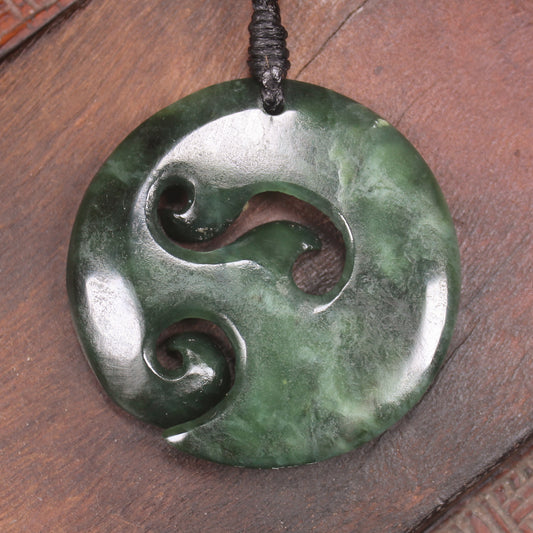 Koru carved from Kawakawa Pounamu - NZ Greenstone