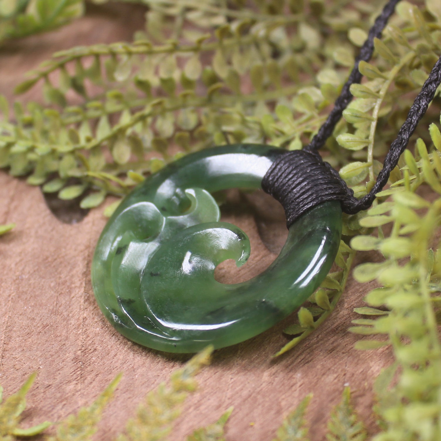 Koru carved from Hapopo Pounamu - NZ Greenstone