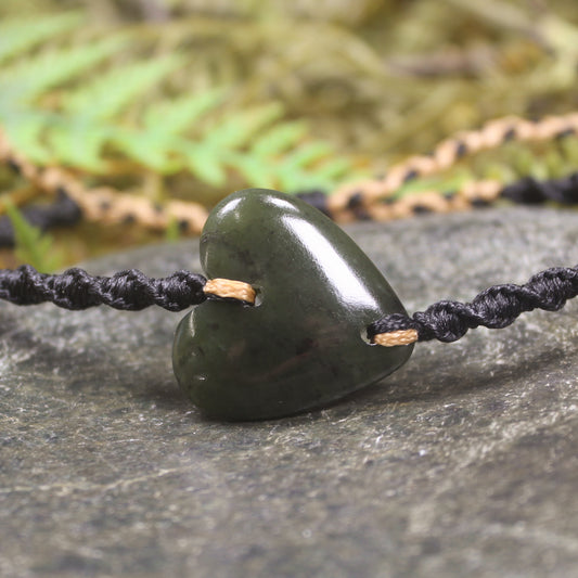 Adjustable cord bracelet with Hapopo Pounamu
