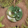 Flower Jade Pounamu Koru pendant - NZ Greenstone