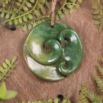 Flower Jade Pounamu Koru pendant - NZ Greenstone