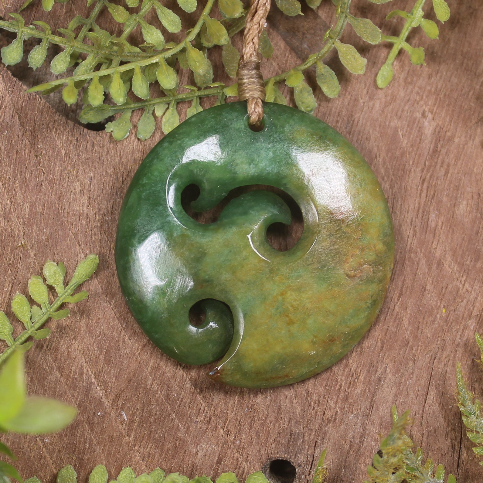 Flower Jade Pounamu Koru pendant - NZ Greenstone