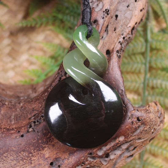 Twist carved from Rimu Pounamu - NZ Greenstone