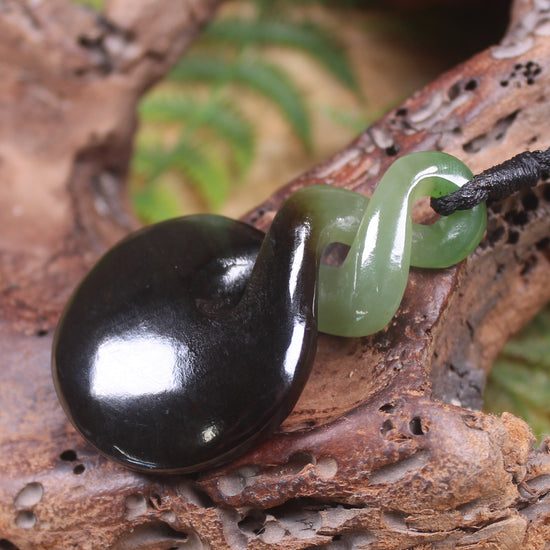 Twist carved from Rimu Pounamu - NZ Greenstone