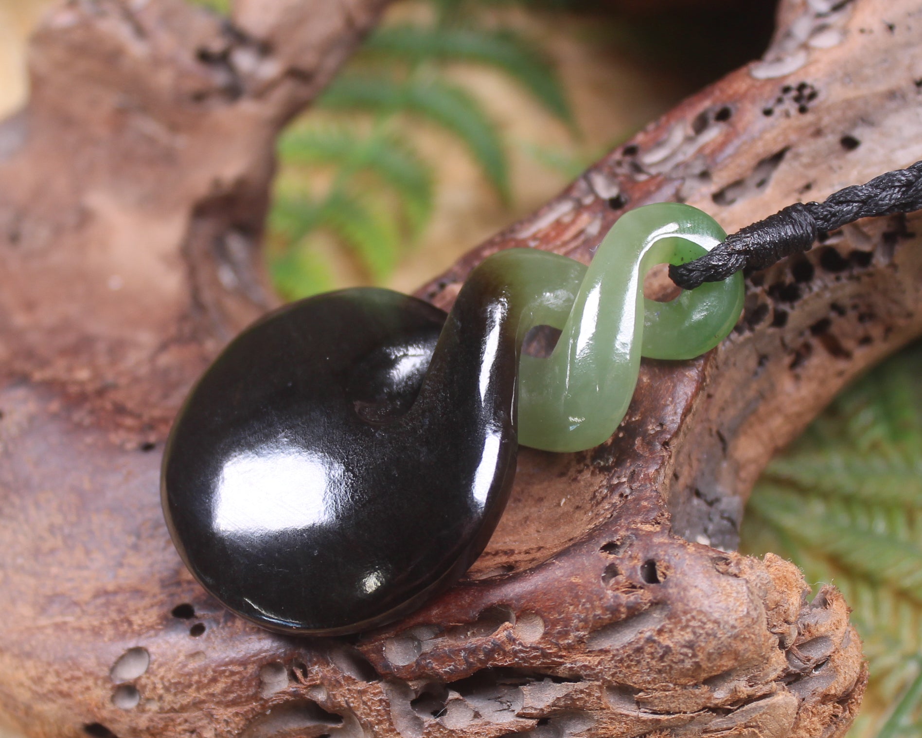 Twist carved from Rimu Pounamu - NZ Greenstone