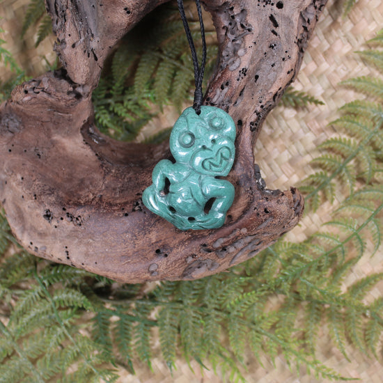 Hei Tiki carved from Fuchsite