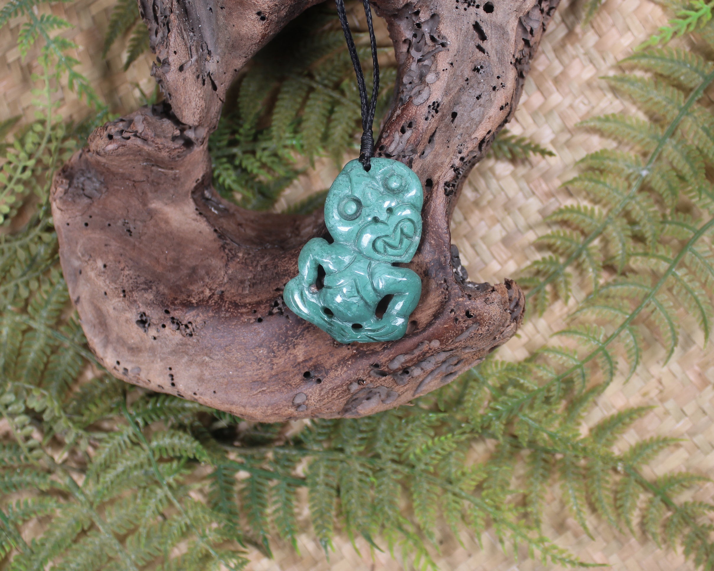 Hei Tiki carved from Fuchsite