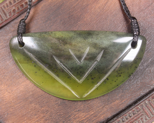 Breastplate or Shield carved from Tangiwai Pounamu - NZ Greenstone