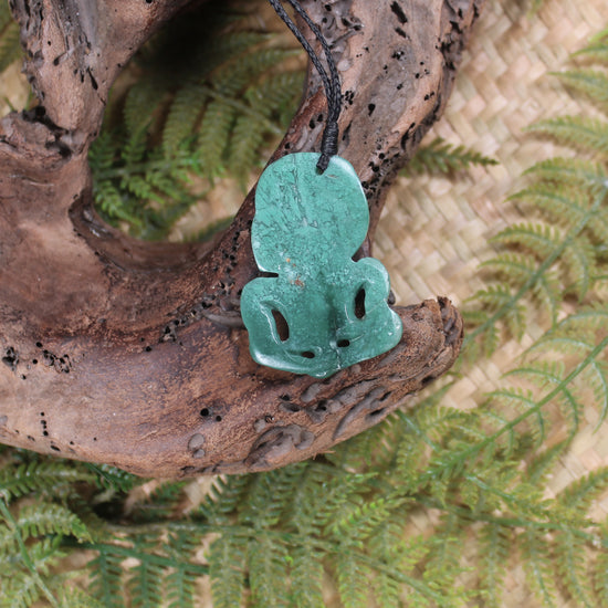 Hei Tiki carved from Fuchsite