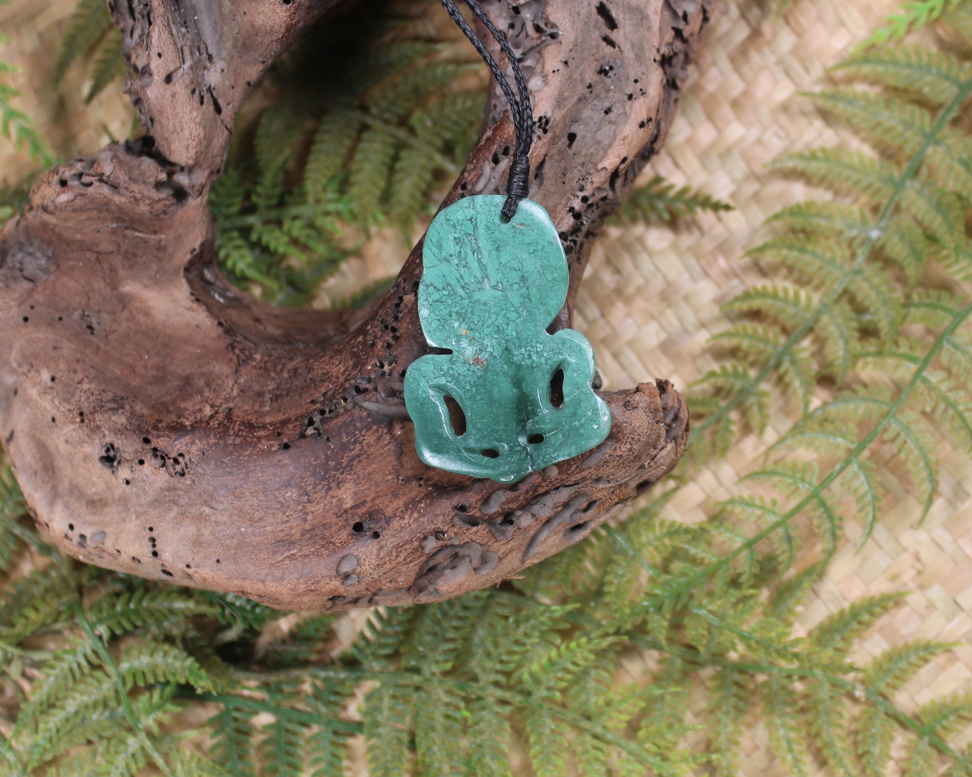 Hei Tiki carved from Fuchsite