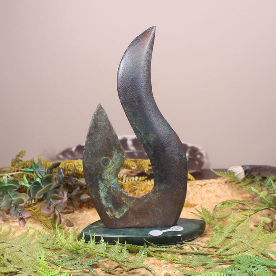 Matau or Fishhook Sculpture made from Bronze with Patina