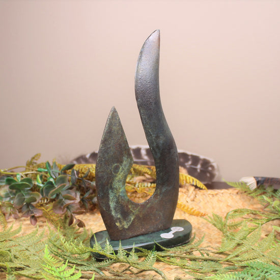 Matau or Fishhook Sculpture made from Bronze with Patina