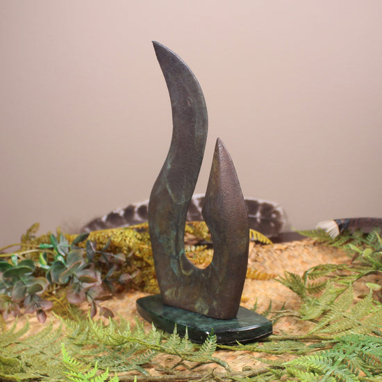 Matau or Fishhook Sculpture made from Bronze with Patina