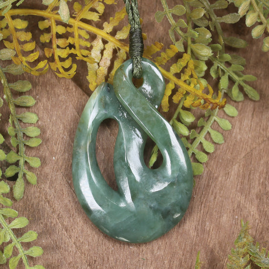 Twist carved from Inanga Pounamu - NZ Greenstone