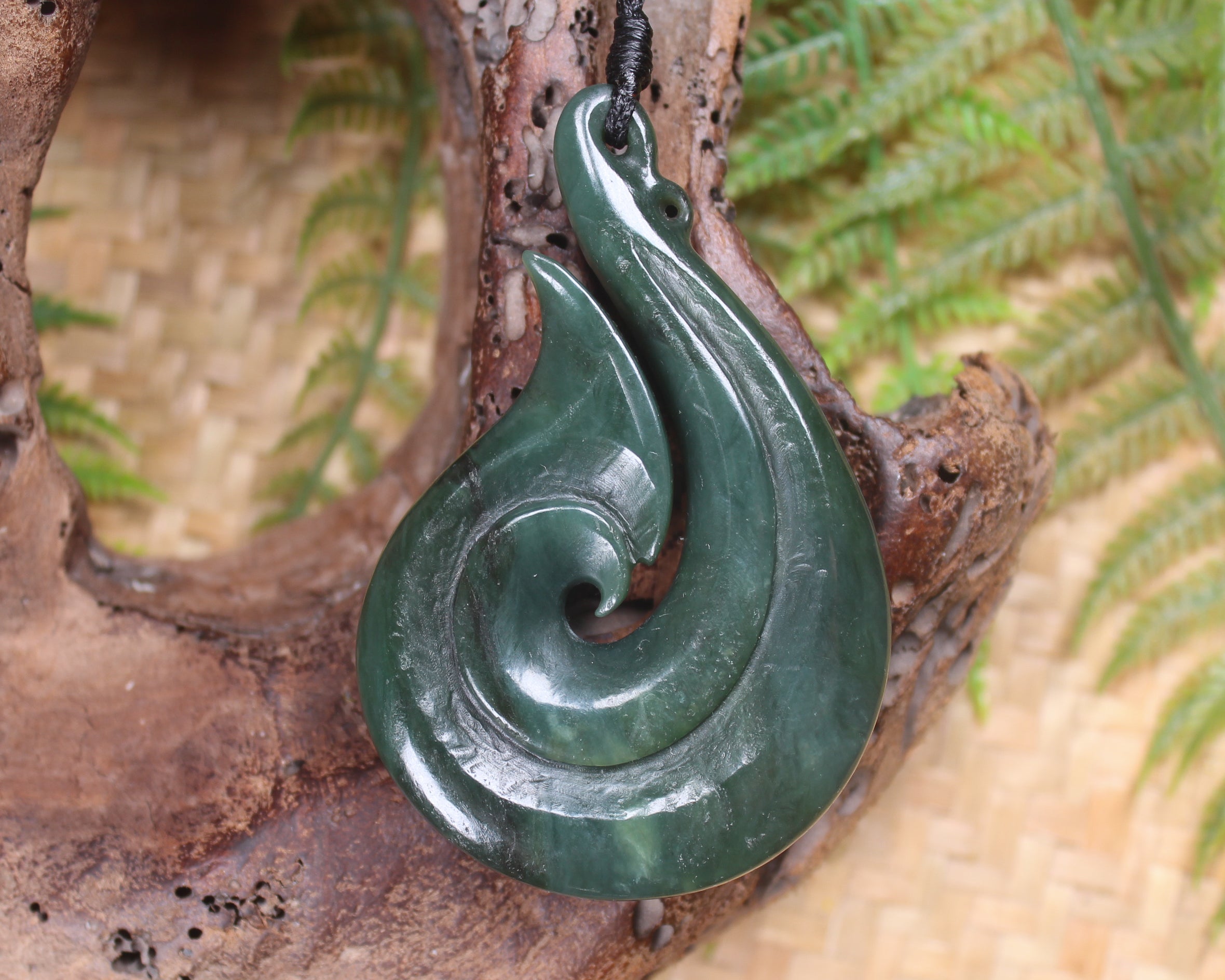 Hei Matau carved from Inanga Pounamu - NZ Greenstone