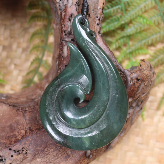 Hei Matau carved from Inanga Pounamu - NZ Greenstone