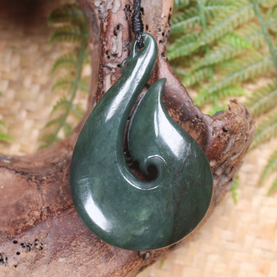 Hei Matau carved from Inanga Pounamu - NZ Greenstone