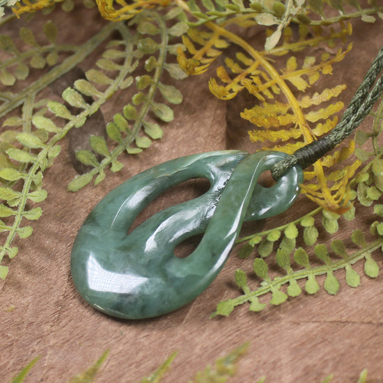 Twist carved from Inanga Pounamu - NZ Greenstone