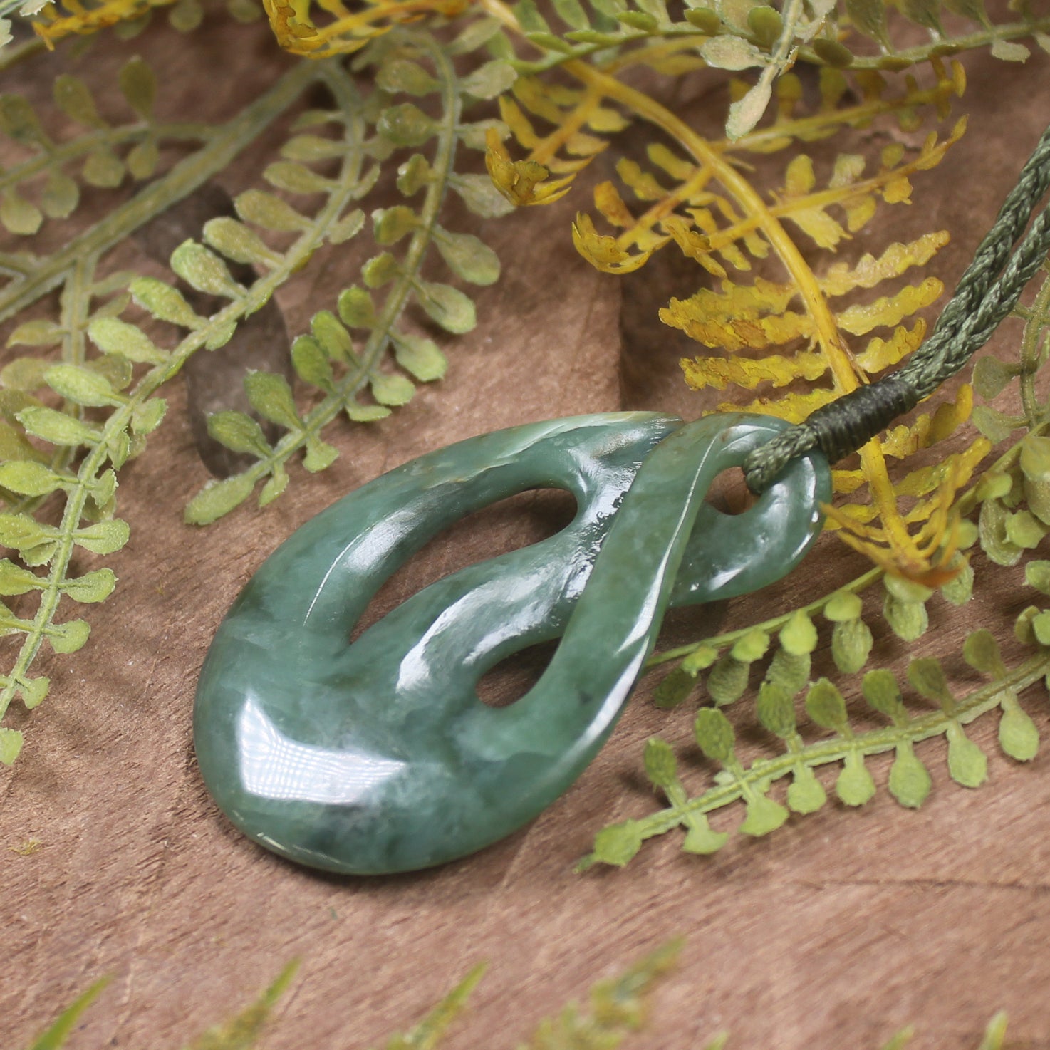 Twist carved from Inanga Pounamu - NZ Greenstone
