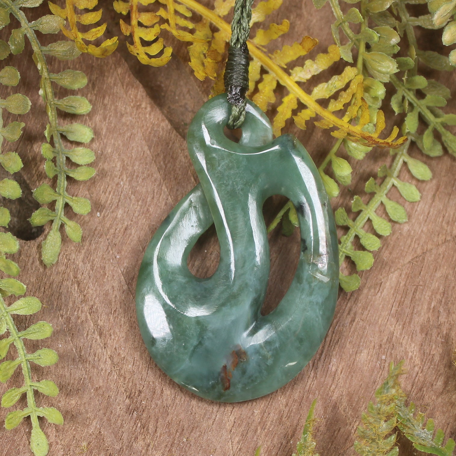 Twist carved from Inanga Pounamu - NZ Greenstone