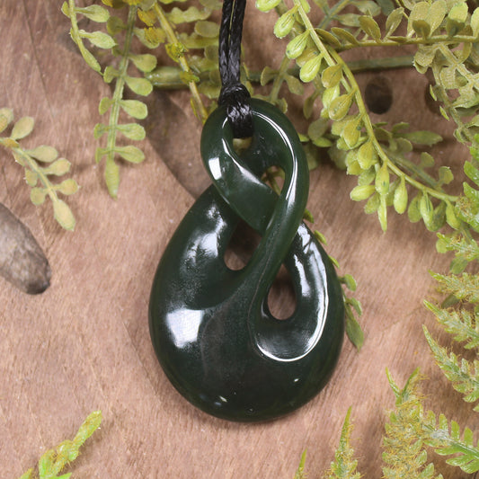 Twist carved from Kawakawa Pounamu - NZ Greenstone