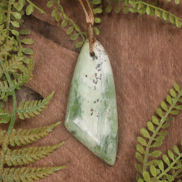 Flower Jade Pounamu Toki Pendant - NZ Greenstone