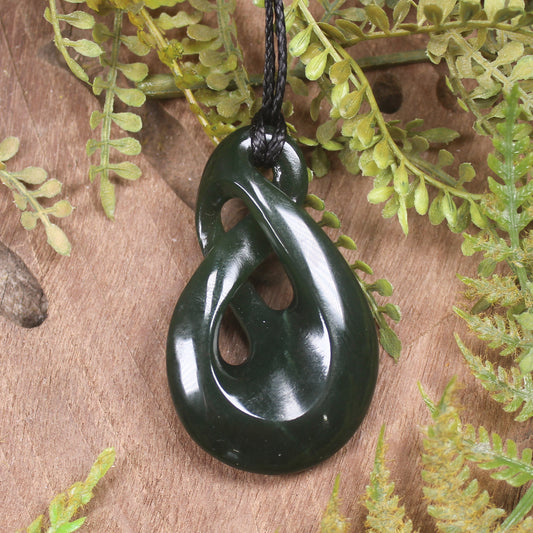 Twist carved from Kawakawa Pounamu - NZ Greenstone