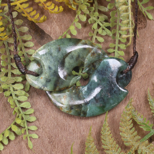Koru Twist carved from Inanga Pounamu - NZ Greenstone