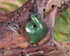 Twist or Pikorua carved from Hapopo Pounamu - NZ Greenstone