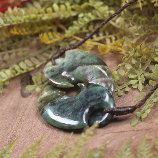 Koru Twist carved from Inanga Pounamu - NZ Greenstone