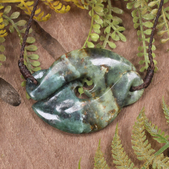 Koru Twist carved from Inanga Pounamu - NZ Greenstone