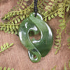 Twist or Pikorua carved from Hapopo Pounamu - NZ Greenstone