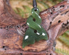 Whale tail carved from Inanga Pounamu - NZ Greenstone