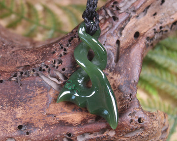 Whale Tail carved from Kawakawa Pounamu - NZ Greenstone