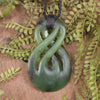 Twist or Pikorua carved from Hapopo Pounamu - NZ Greenstone