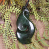 Koru Twist carved from Kawakawa Pounamu - NZ Greenstone