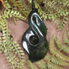 Koru Twist carved from Kawakawa Pounamu - NZ Greenstone