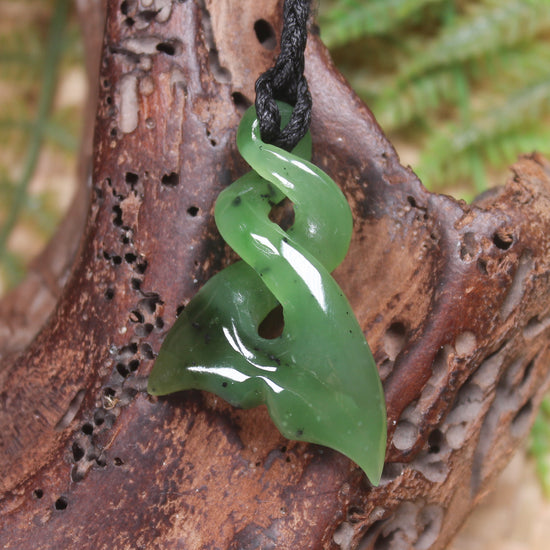 Whale tail carved from Hapopo Pounamu - NZ Greenstone