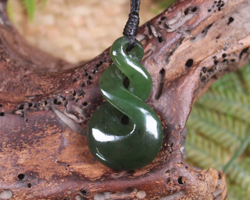 Twist carved from Kawakawa Pounamu - NZ Greenstone