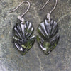 Pīwakawaka or Fantail Bird Earrings carved from Douglas Creek Pounamu - NZ Greenstone