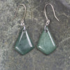 NZ Greenstone Small Roimata Earrings (AE356) Kawakawa Pounamu