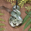 Twist or Pikorua carved from Flower Jade Pounamu - NZ Greenstone