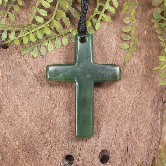 NZ Greenstone Cross pendant 