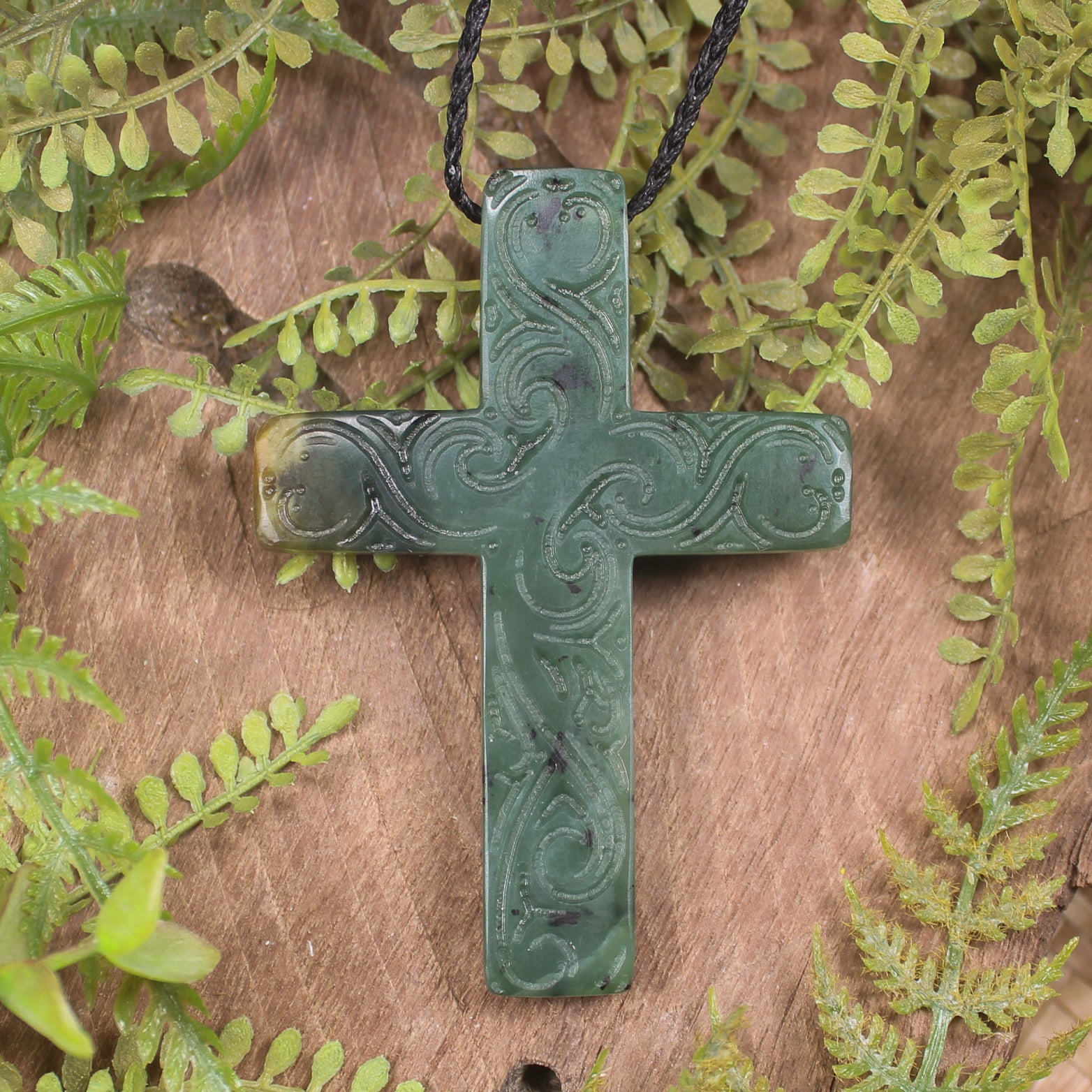 NZ Greenstone Cross pendant 