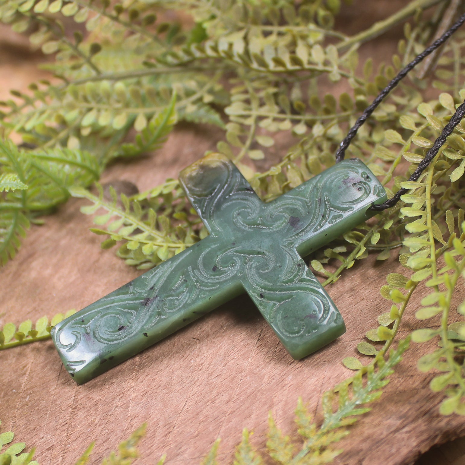 NZ Greenstone Cross pendant 