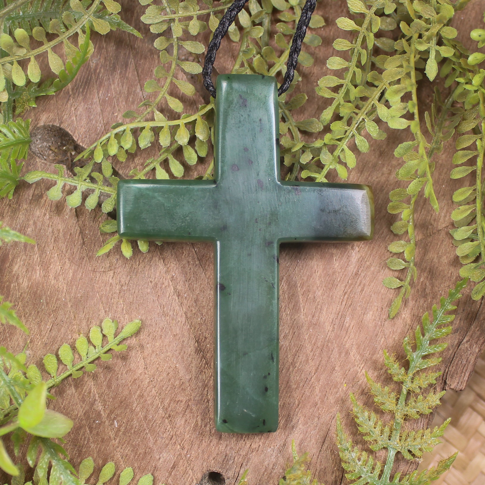 NZ Greenstone Cross pendant 