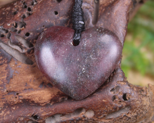 Heart carved from Rhodonite 